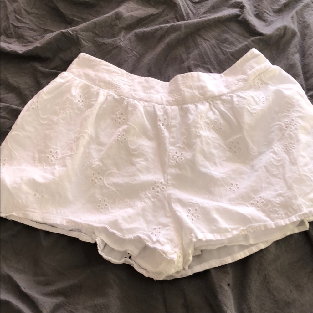 White embroidered shorts